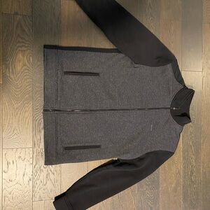 Calvin Klein Men's Charcoal and Black Zip-Up Sweater